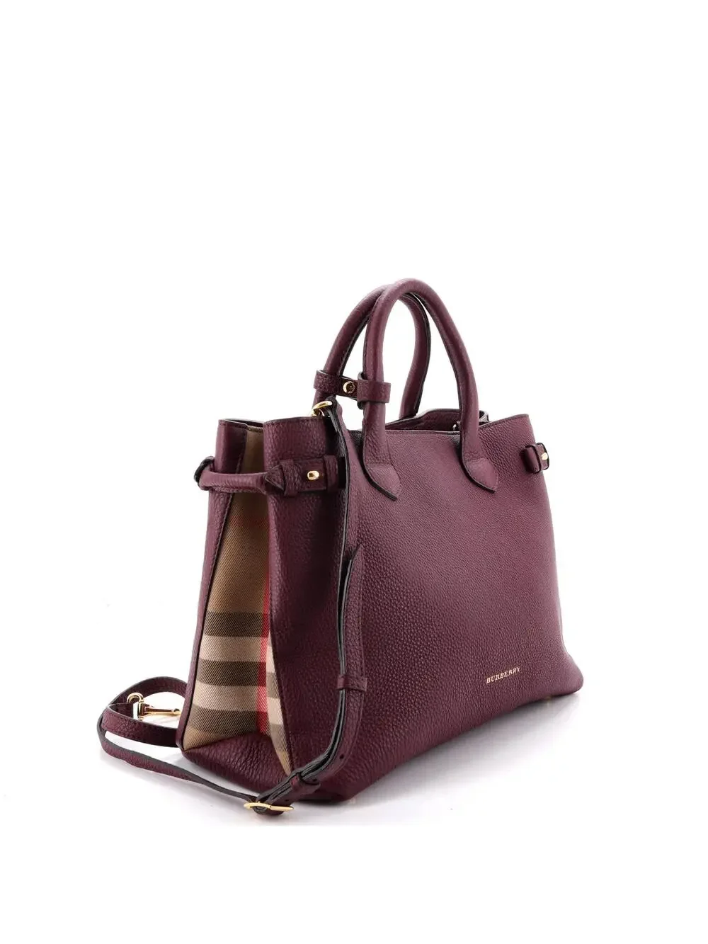 Burberry Banner Tote Leather And House #331106B87B